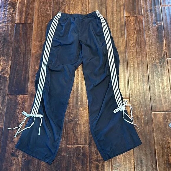 Juniors Edikted Remy Ribbon Track Pants Navy Blue, Size S - Picture 1 of 6